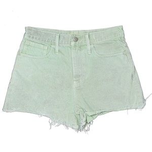 Madewell The Mom Jean Short High Waisted Mint Green